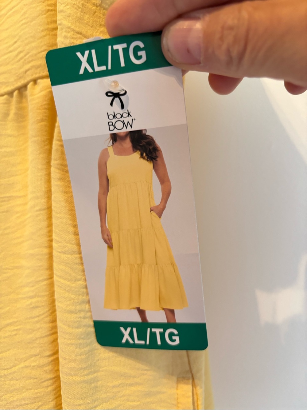 Black Bow Women's Yellow Tiered Maxi Sundress